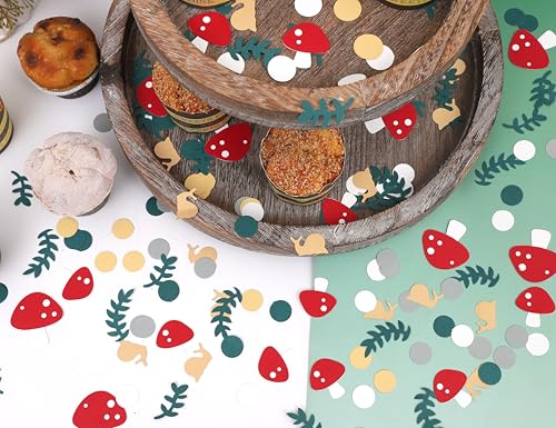 200pcs Mushroom Confetti for Woodland Party Decor