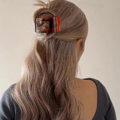Velscrun Bright Leopard Flat Hair Clips for Women & Girls, Strong Hold Large Claw