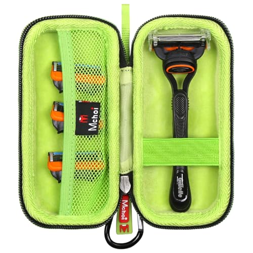 Mchoi Hard Carrying Case for Fusion5 Razor - Black & Green