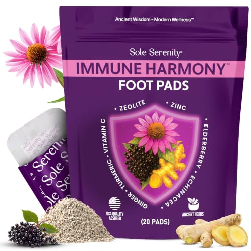 Sole Serenity Foot Pads with Vitamin C, Ginger & Zinc (Immune Harmony - 20 Pads) by Lure Essentials
