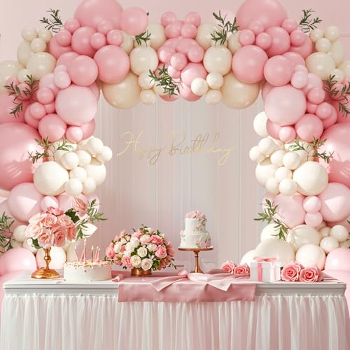 Pink Balloon Arch Kit - 124Pcs for Baby Showers & Weddings