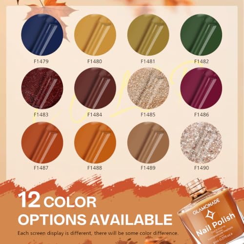 Glamonade 6-Piece Fall Nail Polish Set - Long-Lasting Quick Dry Autumn Colors