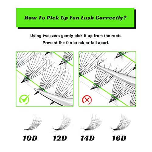 500 Premade Lash Fans 10D 0.07 D Curl 8-15mm - Kolybel Volume Lash Extensions