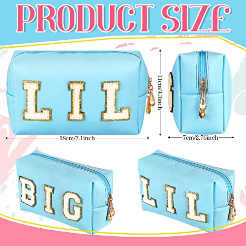 Hillban Blue Preppy Cosmetic Bags - 2 Pack Waterproof Makeup Pouches