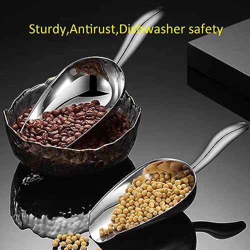 Stainless Steel Ice Scoop - 6 OZ Heavy Duty Ice Scoop for Freezer