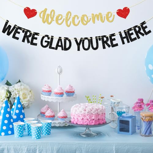 Welcome We're Glad You're Here Banner | Pre-Strung Wedding & Church Decor