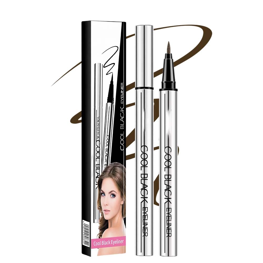 Waterproof Liquid Eyeliner Pen - Long Lasting, Matte Finish, Quick-Drying, Smudge-Proof | Black & Brown Colors
