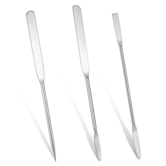 Metal Makeup Spatula Kit - 3 Pcs Stainless Steel Applicators for Foundation & Face Masks | Double-Edged Design