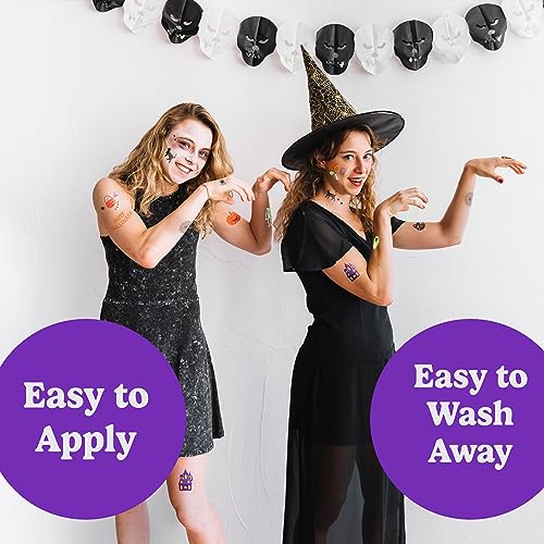 Glow in the Dark Halloween Tattoos for Kids - Waterproof Party Favors & Decorations
