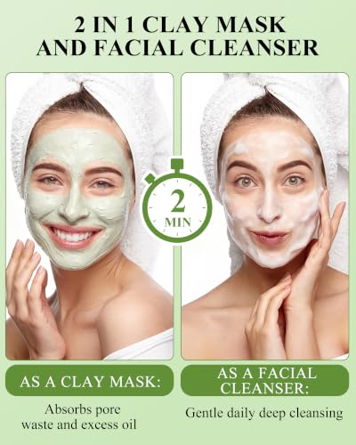 Zuzuxia Green Tomato 2-in-1 Clay Mask & Facial Cleanser 3oz - Deep Pore Detox