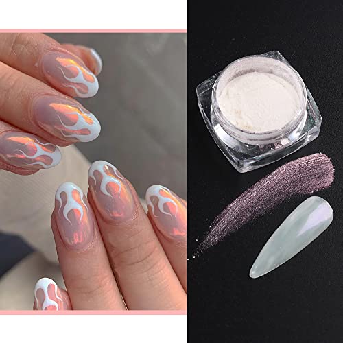 Aurora Chrome Nail Powder Set - 6 Colors Iridescent Glitter