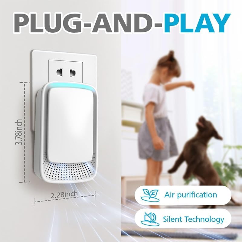 Negative Ion Air Purifier - No Filter Needed for Home, Office & Bedroom | White
