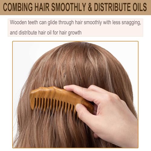 Moreinday Wide Wooden Comb for Hair & Beard, Scalp Massage & Oil Distribution