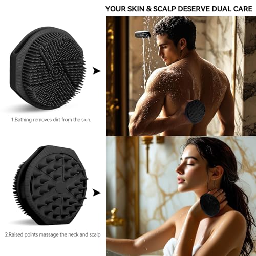 Dual-Sided Silicone Body Scrubber - 2-in-1 Exfoliating Brush