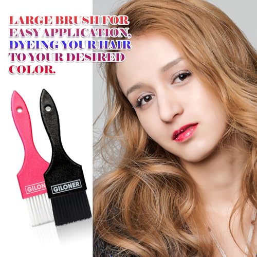 Giloner 2 Pack Hair Color Brush Set - Wide Applicator for Highlights & Root Touch Up