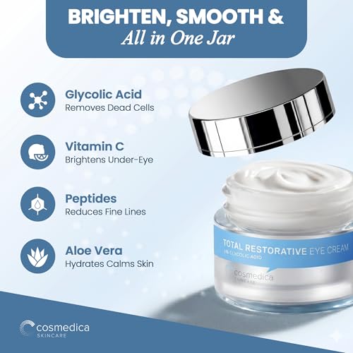 Cosmedica Skincare Anti-Aging Eye Cream for Dark Circles & Puffiness, 0.7 oz