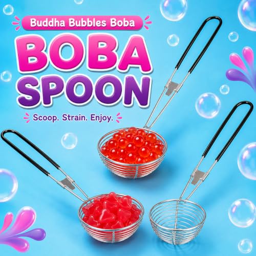 Buddha Bubbles Boba Scoop Slotted Spoon Strainer - Stainless Steel