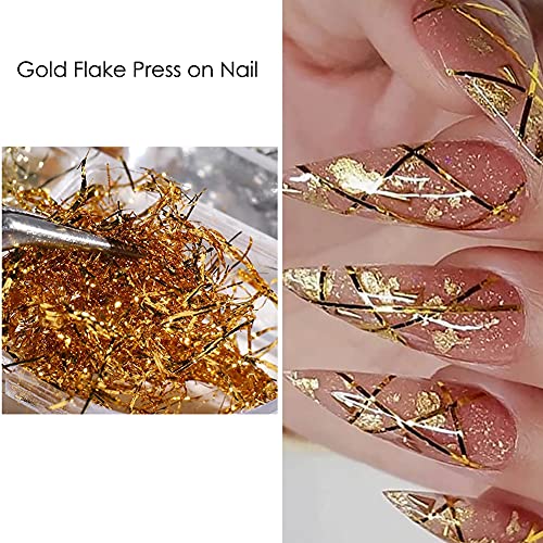 Holographic Nail Art Foil Flakes Glitter Sequins for Manicure, 6 Colors