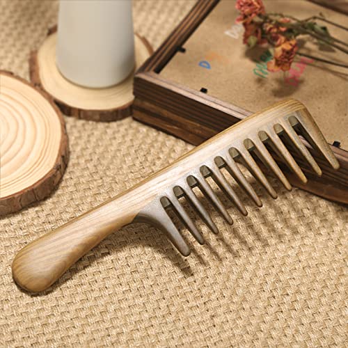 BESTOOL Extra Large Natural Sandalwood Wide Tooth Comb for Curly Thick Hair