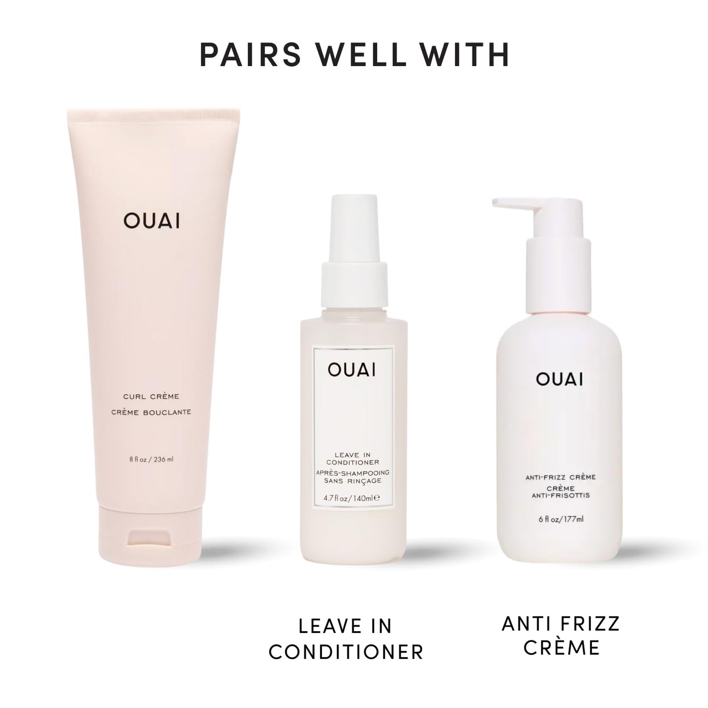 OUAI Travel Size Curl Cream - Curl Defining Cream with Chia & Linseed Oil - Enhances Definition, Hydration & Shine - Tames Frizz & Protects from Humidity - Curly Hair Products for Women (2.5 oz)