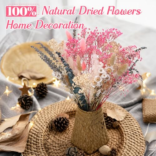 32 PCS Dried Flower Bouquet Set with Pampas, Lavender & Eucalyptus