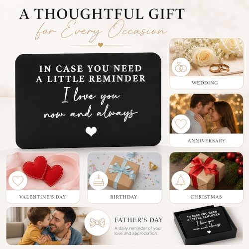 Sentimental Engraved Wallet Insert Card for Men - Love Reminder Gift