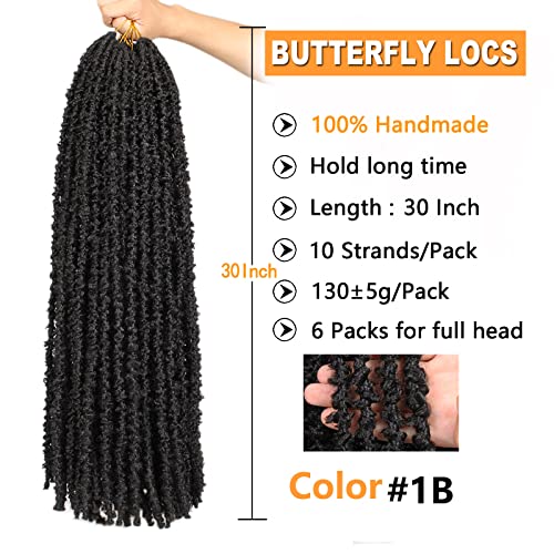 ZRQ 30 Inch Butterfly Locs Crochet Hair Extensions - 2 Packs Distressed