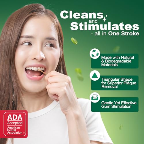 The Natural Dentist Stim-U-Dent Mint Dental Picks 1 Pack of 600 Wooden Toothpicks for Plaque Removal