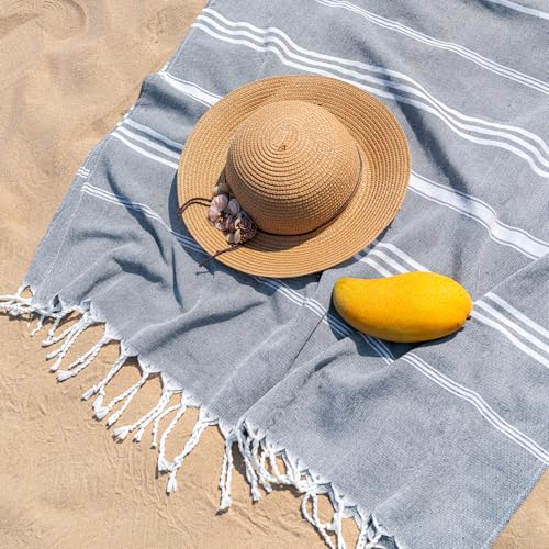 Oversized Turkish Beach Towel 36x71” - Quick Dry Sand-Free Khaki