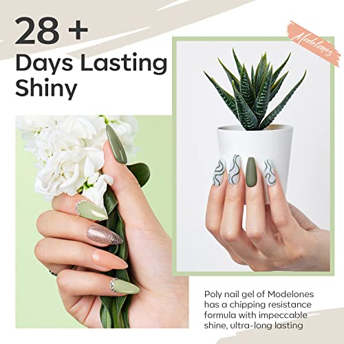 Modelones A3-Sunny Daze Poly Nail Gel Set - 6 Colors Glitter