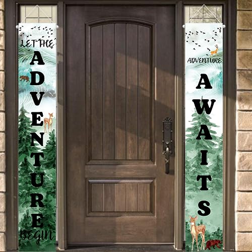 Adventure Awaits Porch Banner Set - Travel Themed Decor 70.8"x11.8"