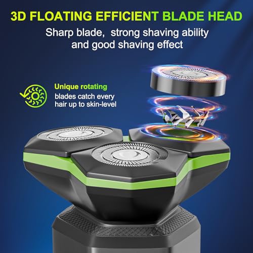 MAXWISDOM Electric Razor for Men - Black, 3D Floating Head & Type-C Charging