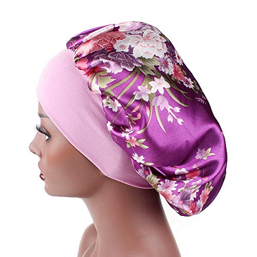 6-Piece Satin Sleep Bonnet Set, Soft Elastic Wide Band for Hair Protection