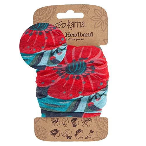 Karma Light Blue Wide Fabric Headband for Women - Versatile Hair Scarf