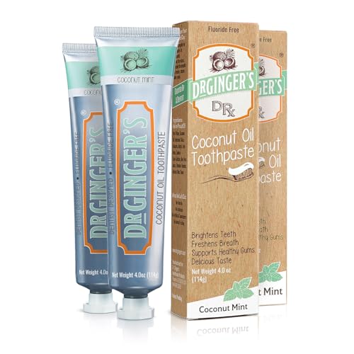 Doctor Ginger's Coconut Oil Toothpaste, Fluoride-Free & Xylitol, 4oz 2-Pack