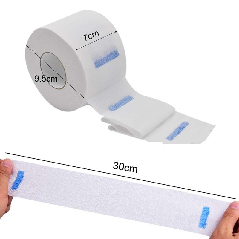 2 Rolls Barber Neck Strips Disposable Strentchy Paper Neck Bands Hairdressing Stretchy Wrap Barber Accessories for Salon Haircutting Styling