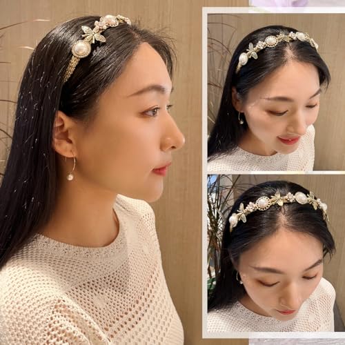 Honeybee Rhinestone Pearl Headband - Handmade Fashion Accessory