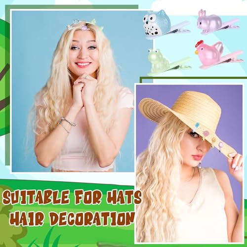 30 Glow in the Dark Rave Hair Clips for Women - Animal Designs