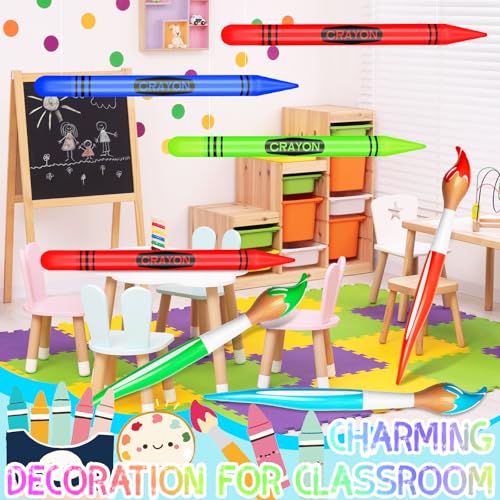 Inflatable Paint Brush & Crayon Balloon Set - 6 Pcs for Parties
