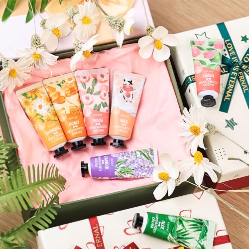 VISCOO 7 Pack Mini Hand Cream Gift Set for Women - Moisturizing Travel Size