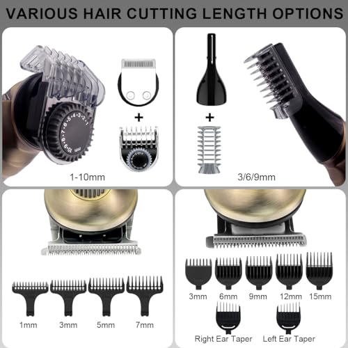 Hatteker 8-in-1 Beard Trimmer & Grooming Kit - Bronze