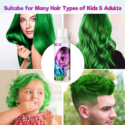 Temporary Hair Color Spray Green 3.38 oz for Kids, Women & Men – ROHVEMJ