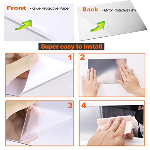 17" x 12" Self-Adhesive Acrylic Mirror Sheet - Lightweight & Shatterproof