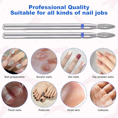Blue Flame Nail Drill Bits Set - 10 Pcs Professional Cuticle & Nail Removal Tools