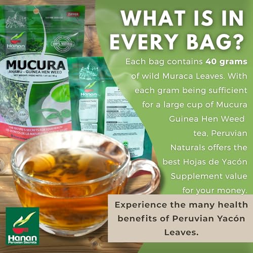 Hanan Peruvian Secrets Mucura (Anamu) Herbal Tea - 100% Natural, Caffeine-Free, 1.41oz