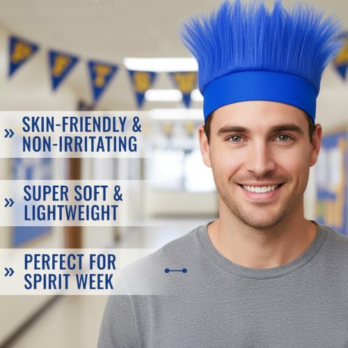 Hot Pink Hairy Headbands - 6pcs Funny Costume Accessories for Adults