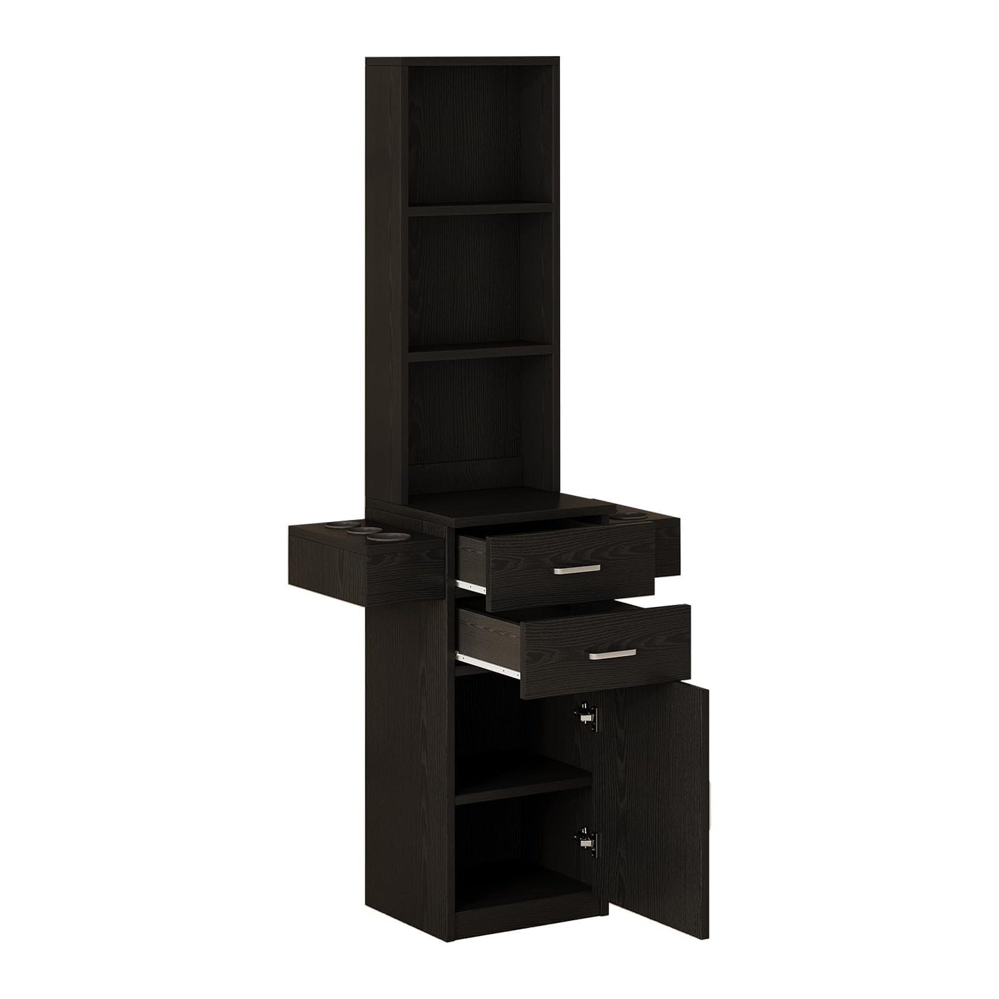 4ever2buy Salon Station for Hair Stylist, Black Barber Station Hair Salon Station, Hair Station Equipment Hair Dryer Holder, Black