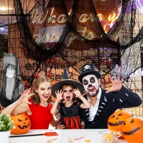 Large Black Creepy Cloth for Halloween Decorations - 400 x 39 in