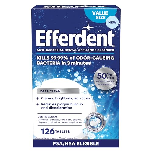 Efferdent Deep Clean Denture & Retainer Cleaning Tablets - 126 Count