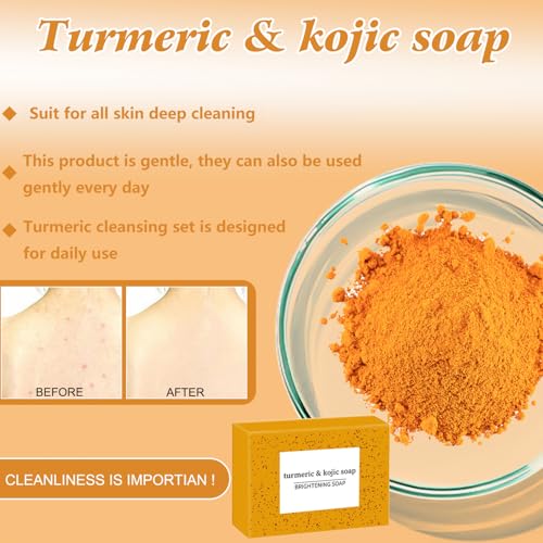 Turmeric Cleansing Set: Facial Wash, Soap & Exfoliating Pads